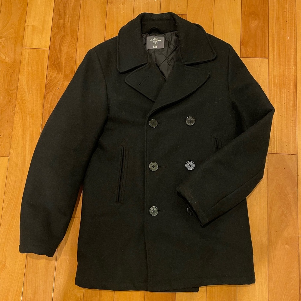 H&M mens medium double breasted peacoat